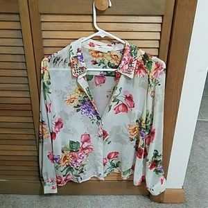 Sheer floral top
